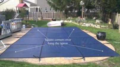 stock rectangle swimming pool winter safety cover