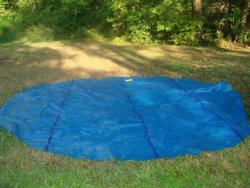 pool solar cover in the grass