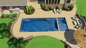 fiberglass swimming pool real time 3d design
